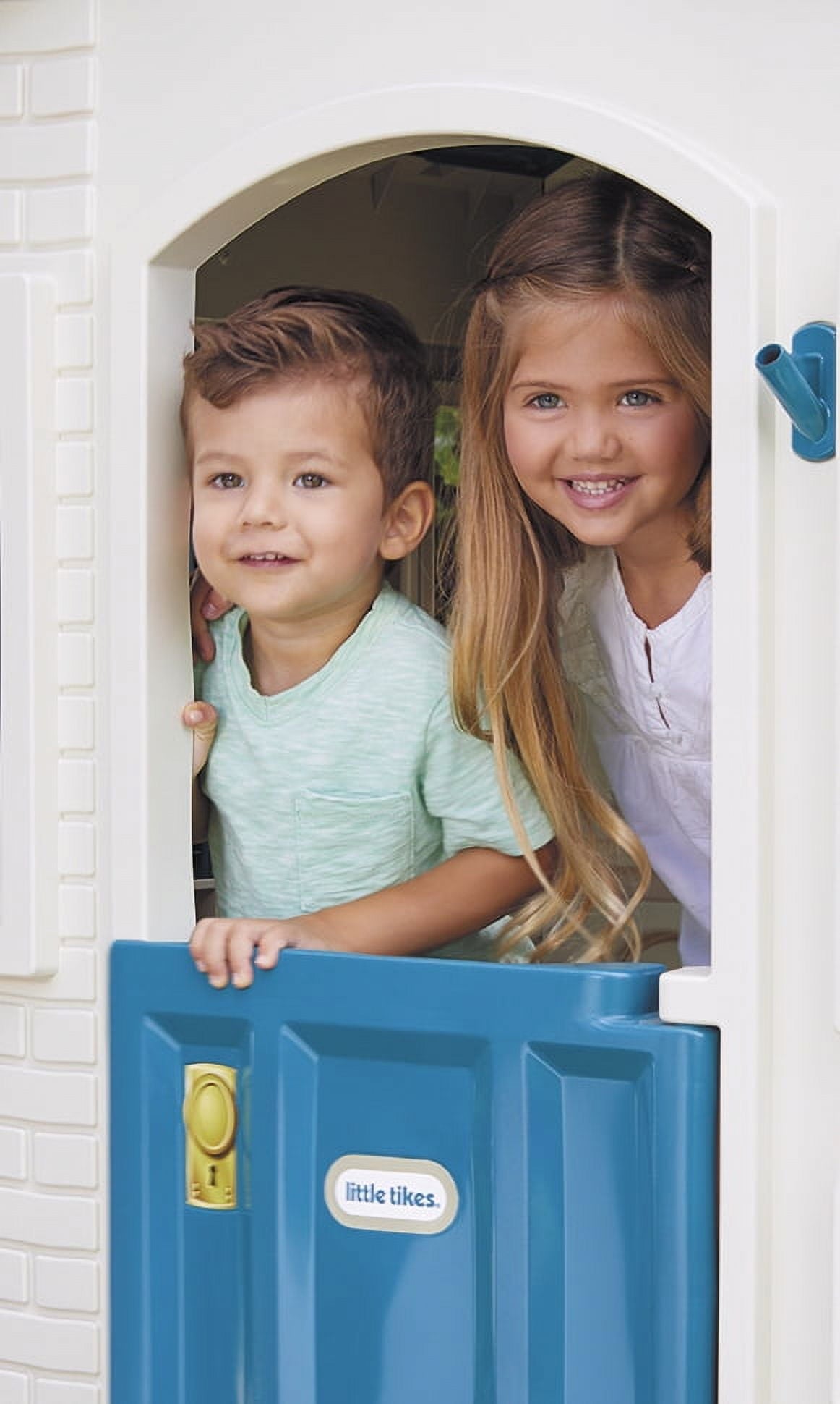 Kids Pretend Playhouse with Working Door, Indoor & Outdoor Play Cottage for Toddlers Ages 2+, Blue