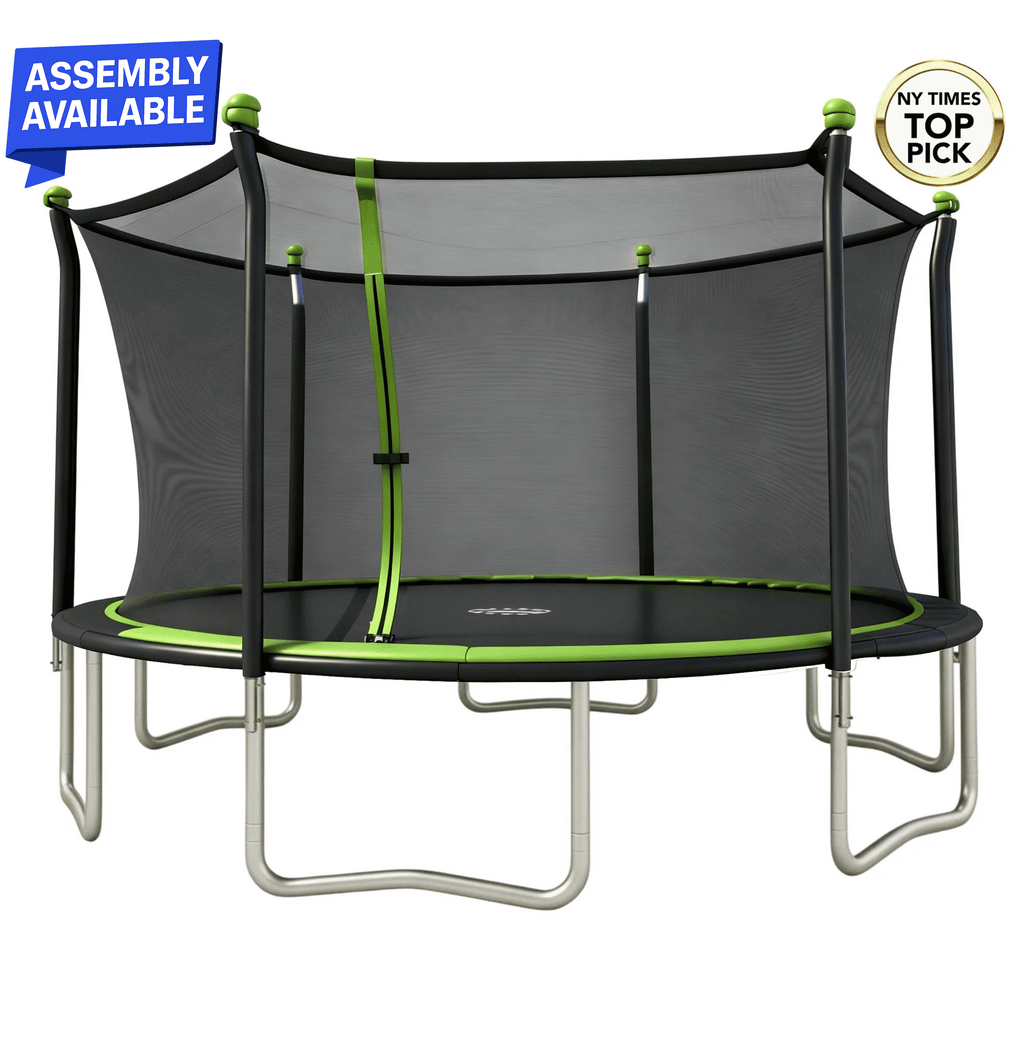 14ft Outdoor Trampoline with Safety Enclosure Net - Heavy-Duty Steel Frame, UV-Resistant Mat, Meets ASTM Standards