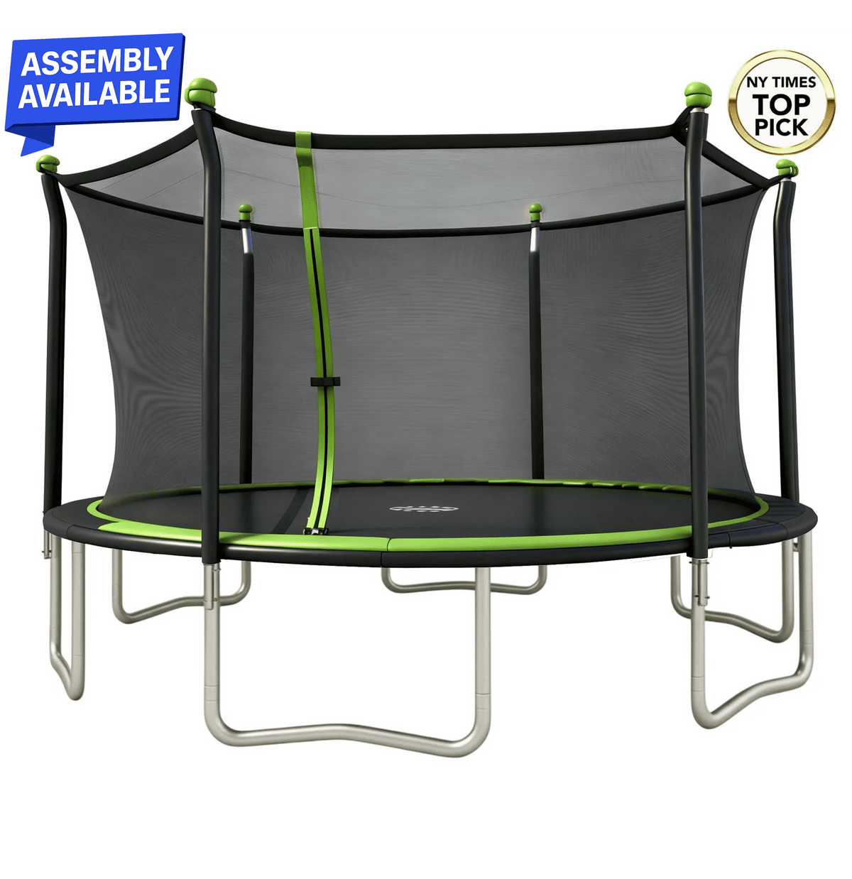 14ft Outdoor Trampoline with Safety Enclosure Net - Heavy-Duty Steel Frame, UV-Resistant Mat, Meets ASTM Standards