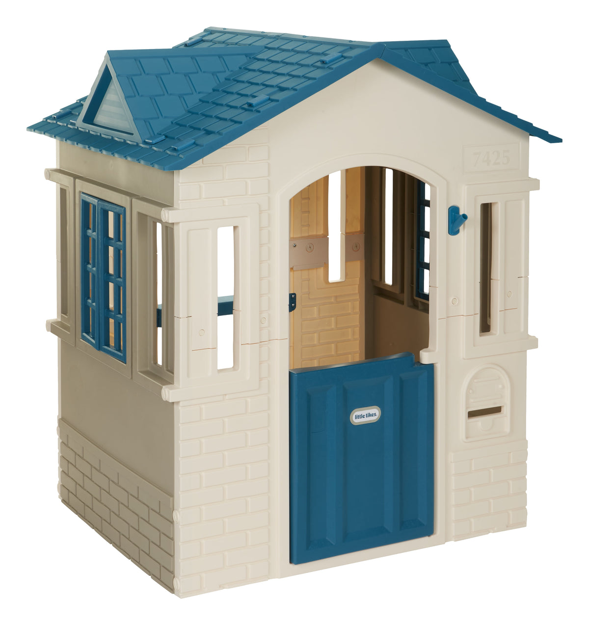 Kids Pretend Playhouse with Working Door, Indoor & Outdoor Play Cottage for Toddlers Ages 2+, Blue