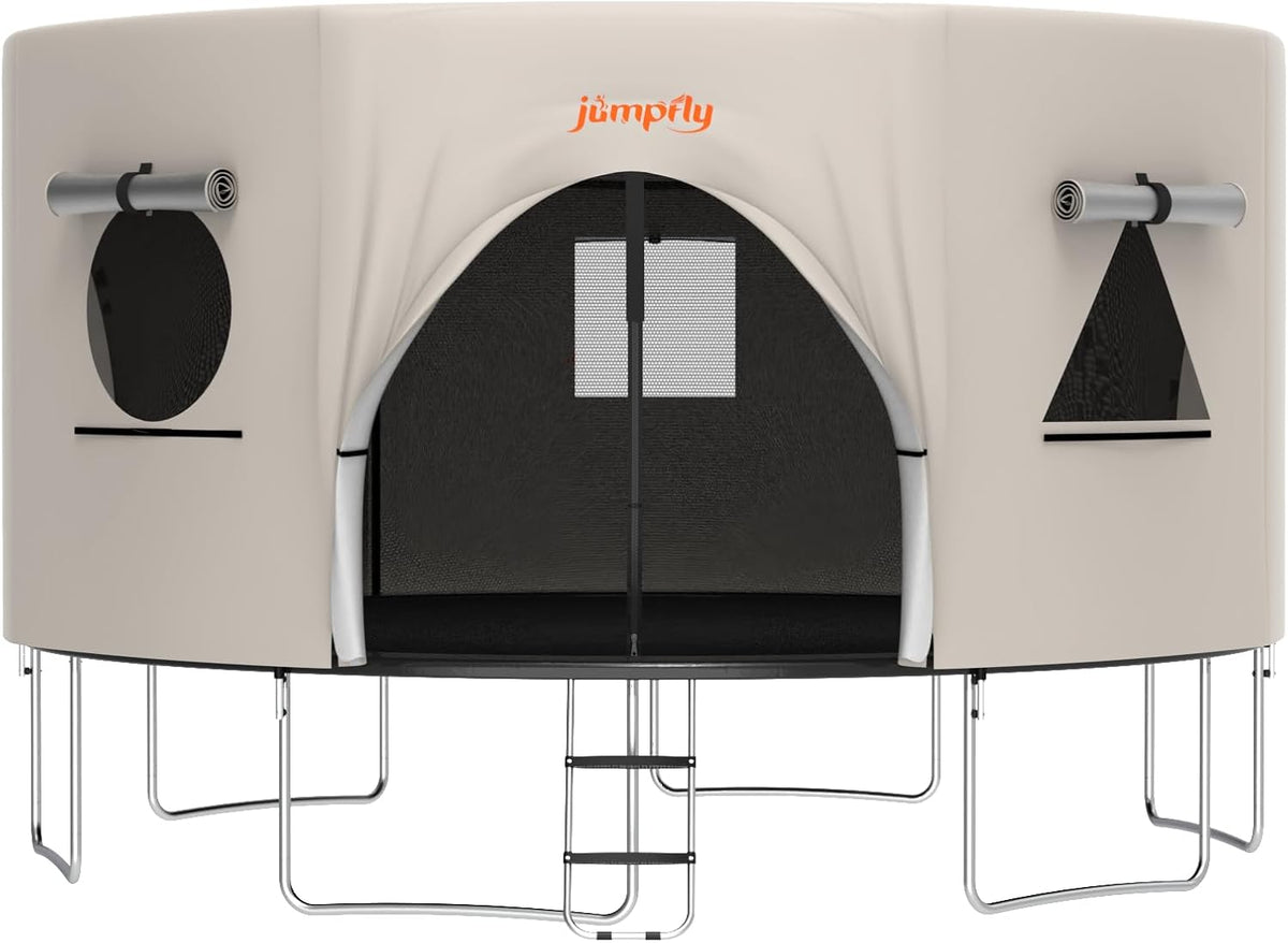 14FT Trampoline Club House Tent Cover with Zipper Door & Screen Windows