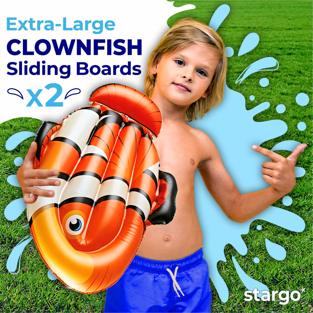 18ft x 5ft Dual Slip and Slide with Splash Pad, Undersea Lawn Water Slide for Kids & Adults
