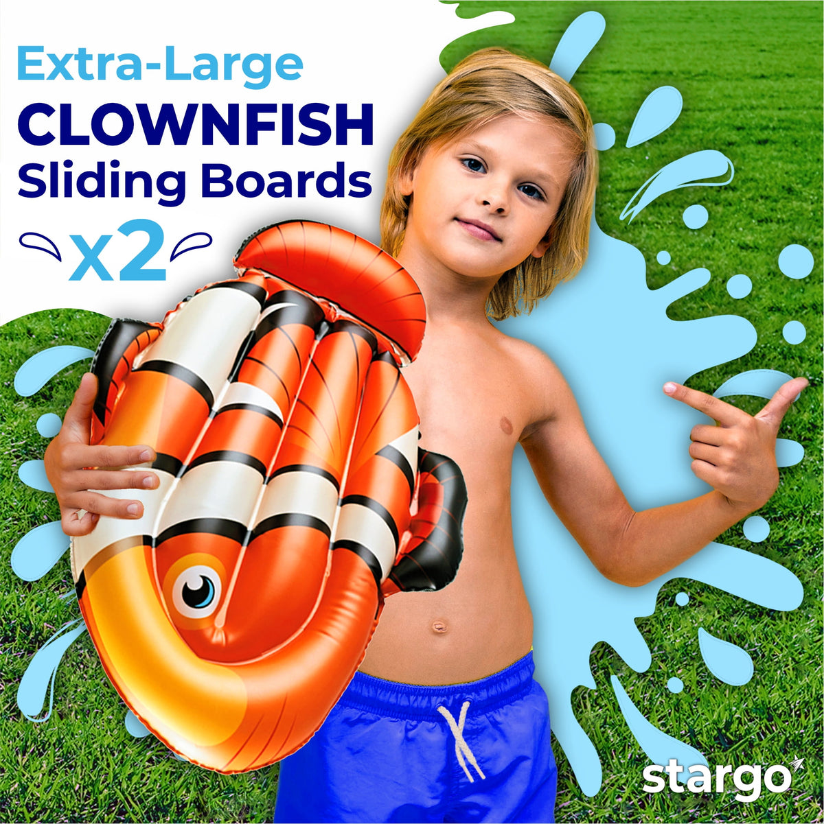 18ft x 5ft Dual Slip and Slide with Splash Pad, Undersea Lawn Water Slide for Kids & Adults