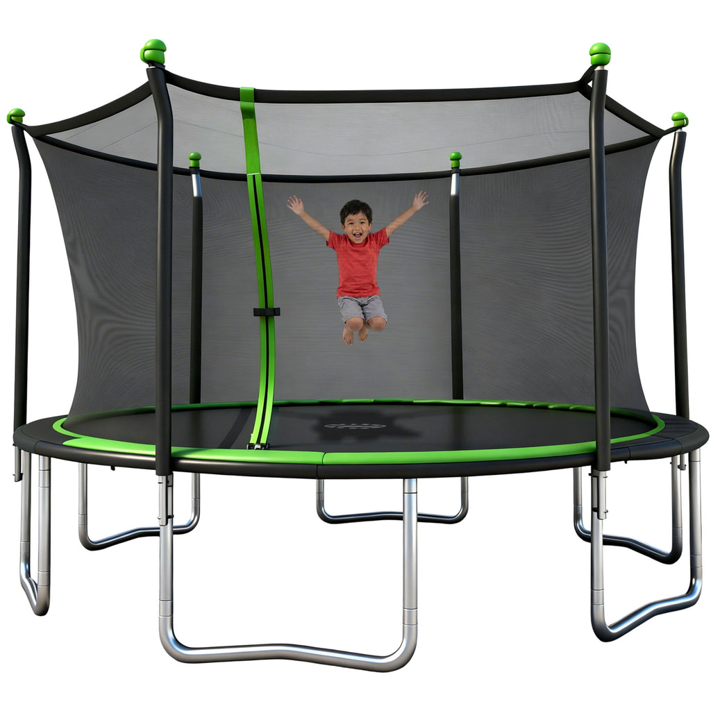 14ft Outdoor Trampoline with Safety Enclosure Net - Heavy-Duty Steel Frame, UV-Resistant Mat, Meets ASTM Standards