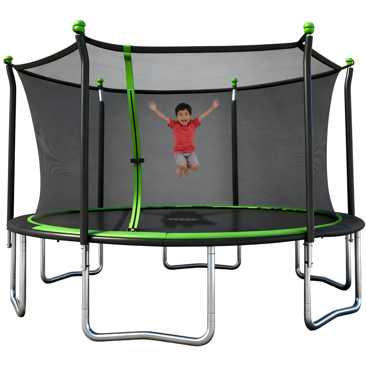 14ft Outdoor Trampoline with Safety Enclosure Net - Heavy-Duty Steel Frame, UV-Resistant Mat, Meets ASTM Standards