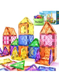 42-Piece Magnetic Tiles Building Blocks Set for Kids Ages 3-12, Educational Stem Toys