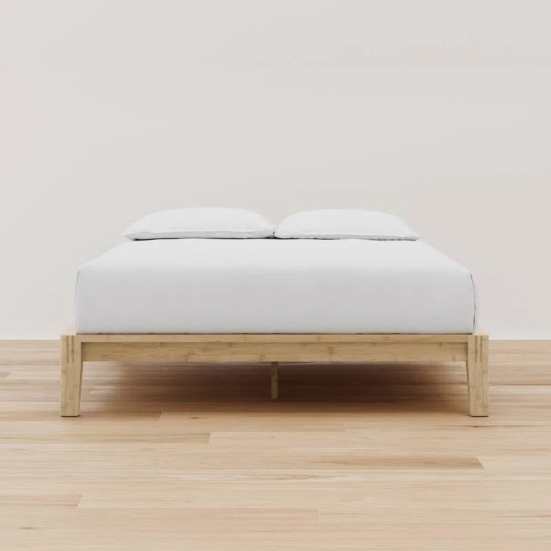 Bamboo Platform Bed Frame Floating Center Support Legs