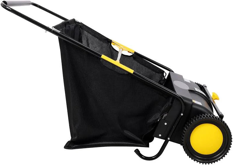 26 Inch Hand Push Lawn Sweeper for Yard Cleanup with 7 cu. ft Hopper Bag