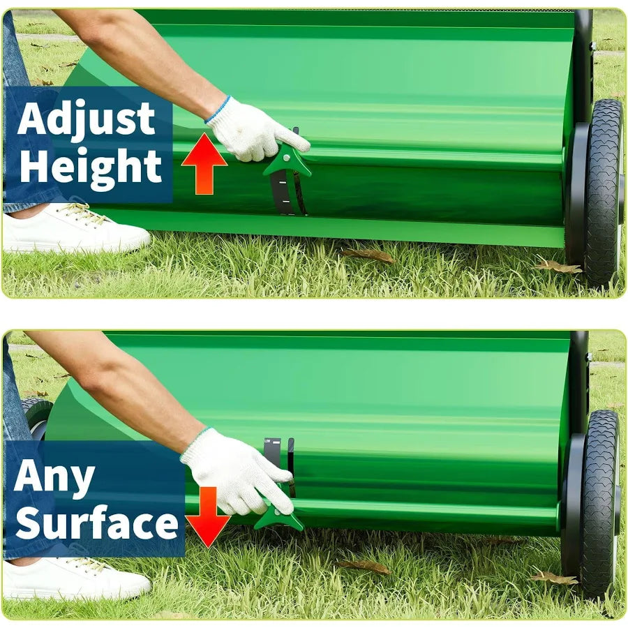 26 Inch Heavy Duty Push Lawn Sweeper with 4 Spinning Brushes and 7 Cu. Ft. Collector