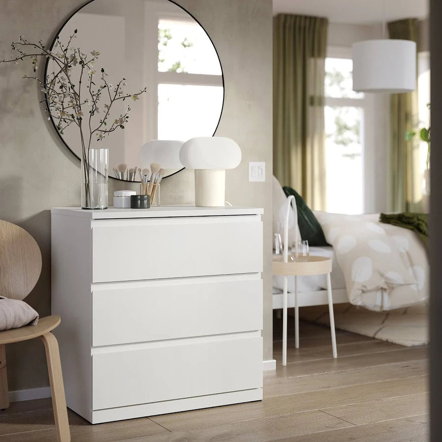 3-Drawer Dresser Chest of Drawers with Anchor and Unlock Safety Function