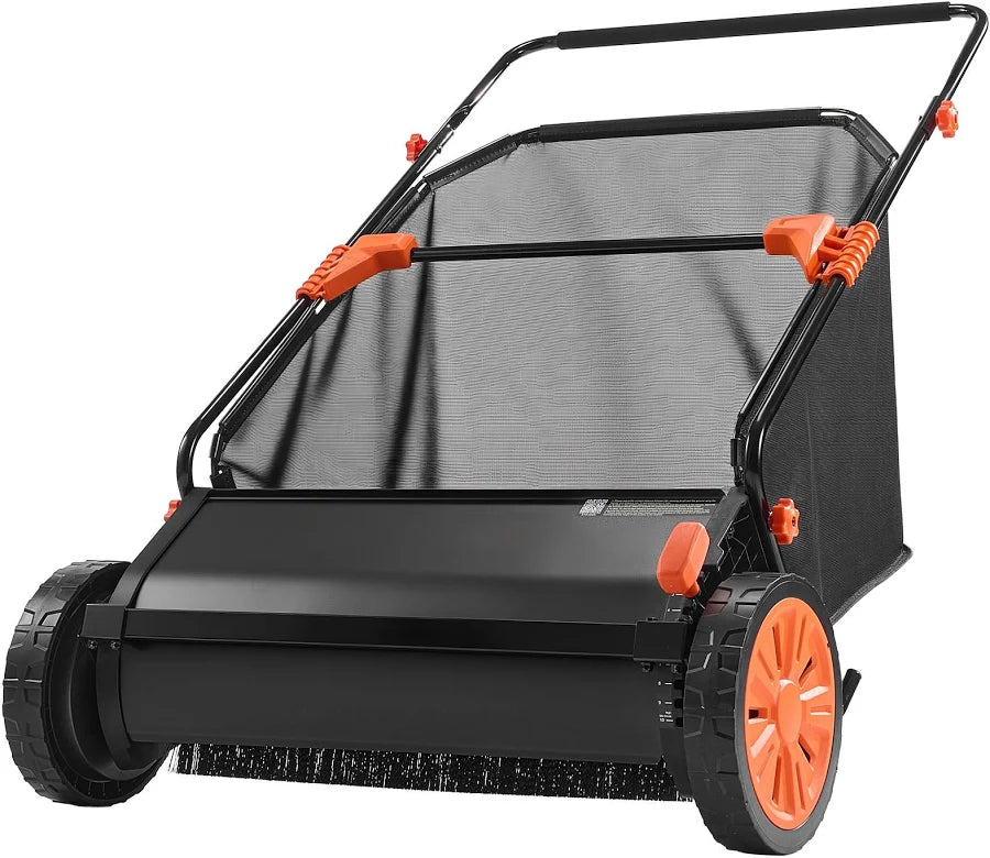 Push Lawn Sweeper 26 in Leaf & Grass Collector with 7 cu. ft. Hopper Bag