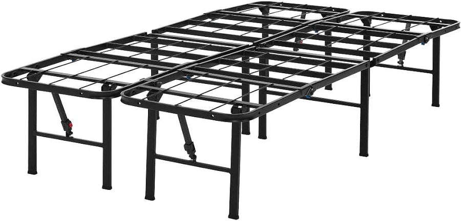 14" High Quad Fold Steel Platform Bed Frame - Tool-Free Assembly, Twin