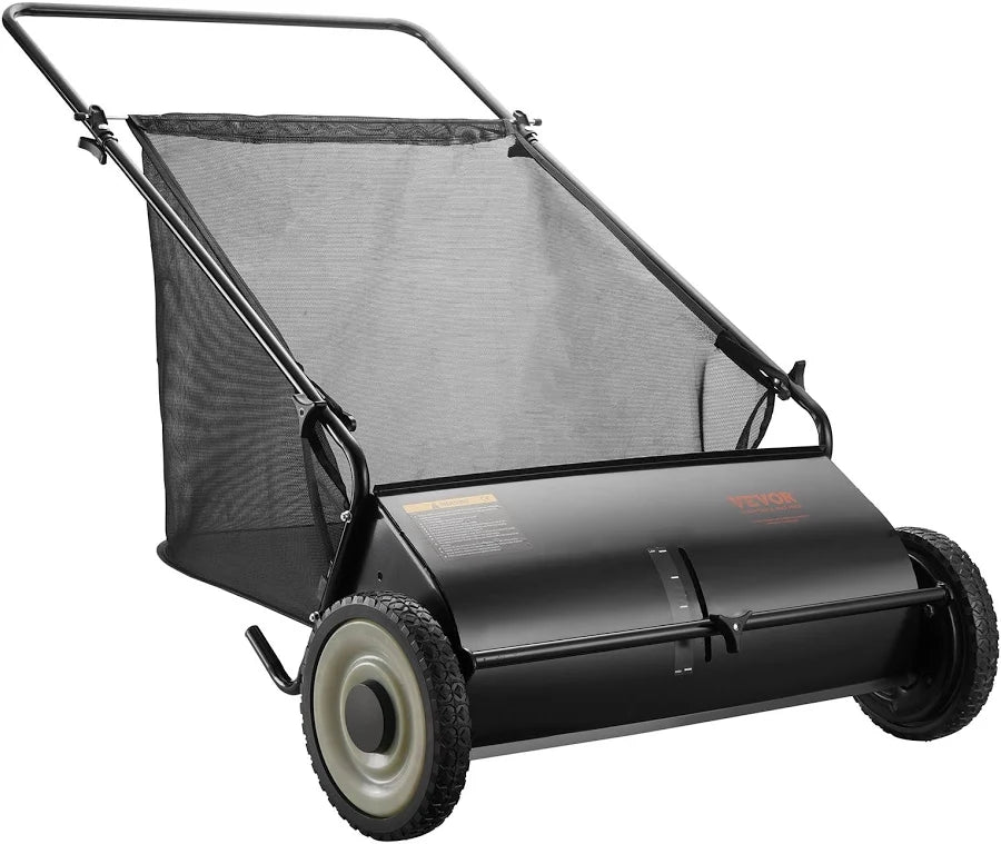 Push Lawn Sweeper 26-Inch Leaf and Grass Collector