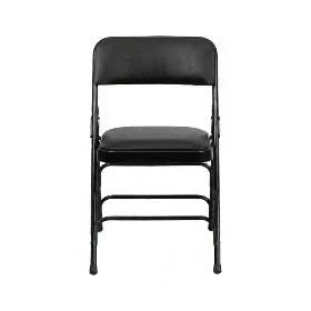 Curved Triple Braced Double Hinged Vinyl Metal Folding Chair
