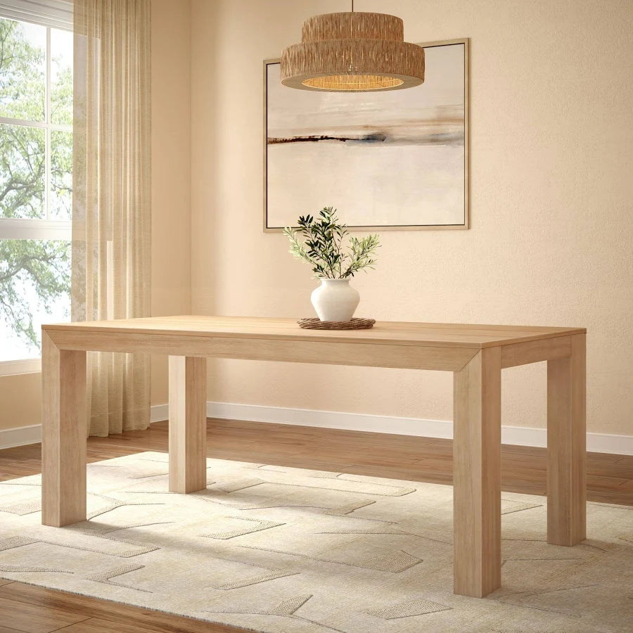 72 Inch Modern Dining Table Solid Wood Rectangular Dining Table for Kitchen/Dining Room