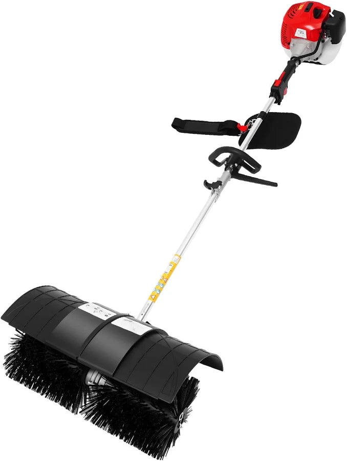 Lawn Cleaning Sweeping Machine 52cc Handheld Lawn Sweeper 2.3hp Gasoline Leaf Sweeper with 8500rpm & 1L Fuel Tank for Garden & Driveway Cleaning