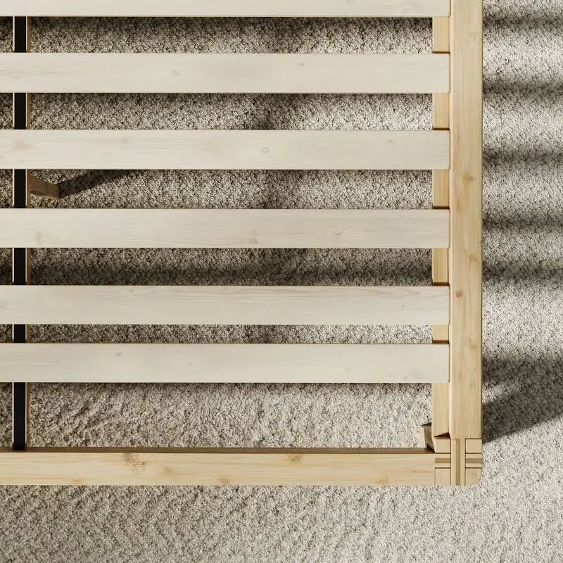 Bamboo Platform Bed Frame Floating Center Support Legs