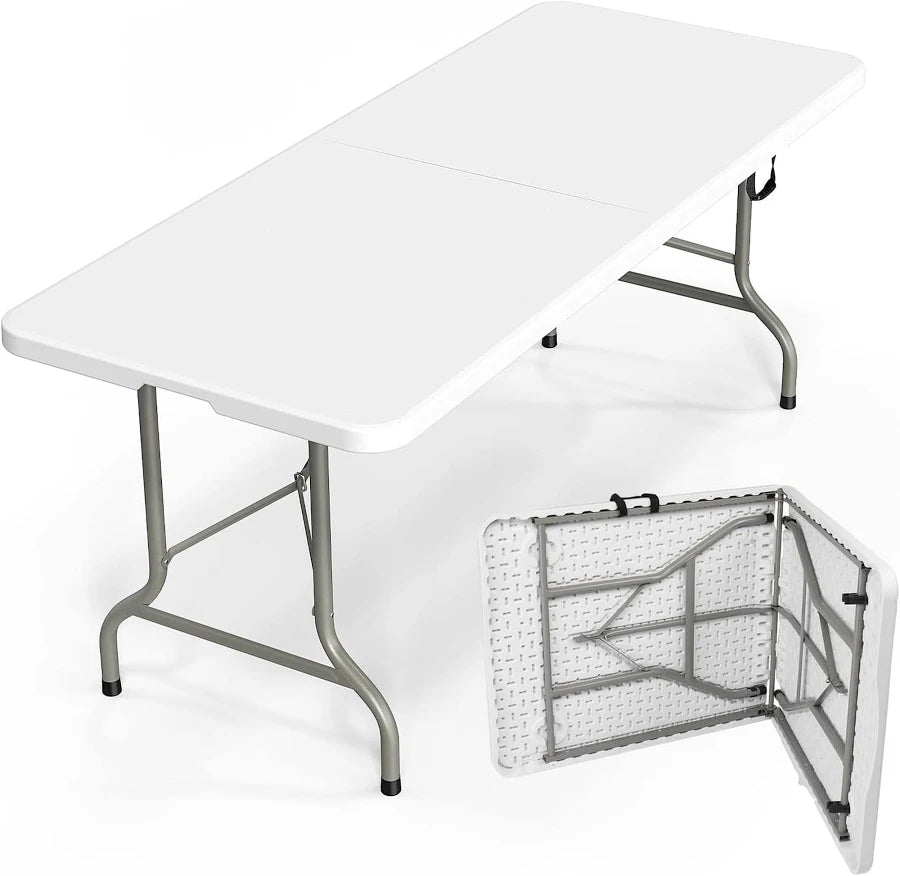 6ft Folding Table, Portable Collapsible Plastic