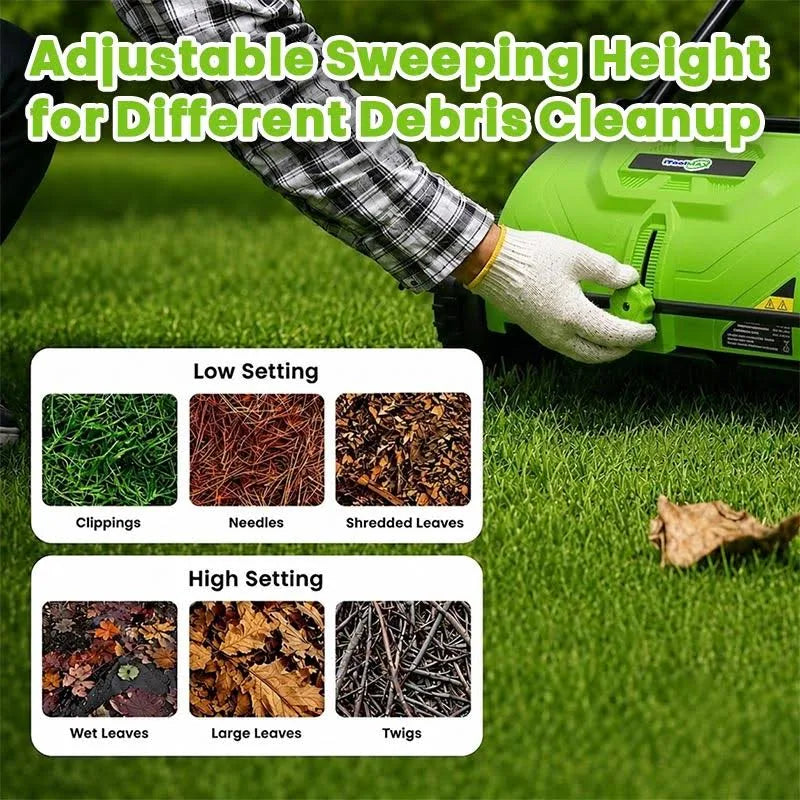 22-Inch Push Lawn Sweeper Leaf Collector Manual Grass & Leaf Cleanup Tool with Large Collection Bag