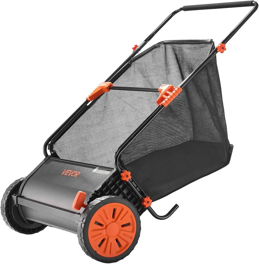 Push Lawn Sweeper 26 in Leaf & Grass Collector with 7 cu. ft. Hopper Bag