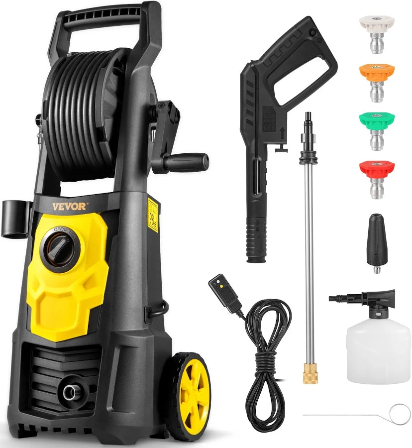 Electric Pressure Washer 2000 PSI Max 1.65 GPM Power Washer with Hose & Reel