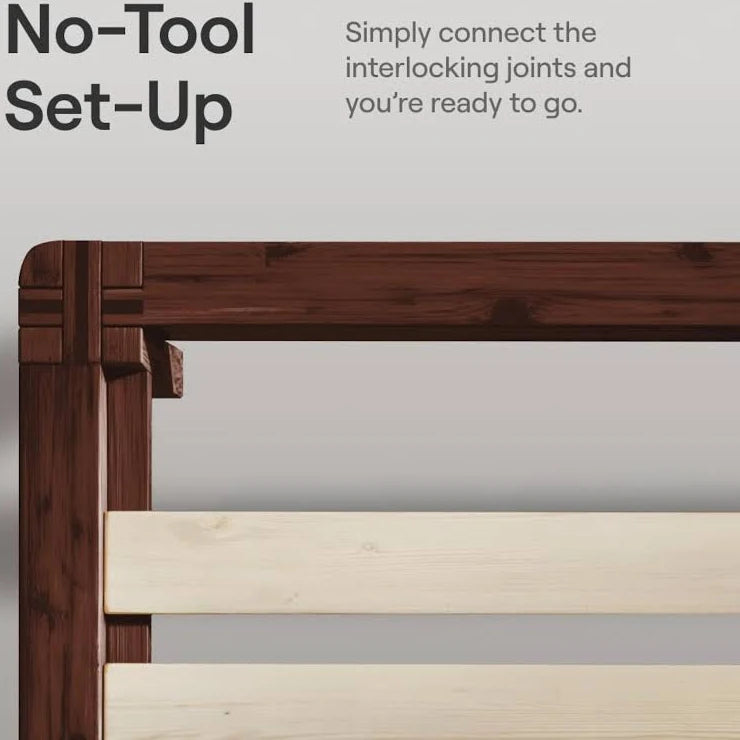 Bamboo Platform Bed Frame Floating Center Support Legs