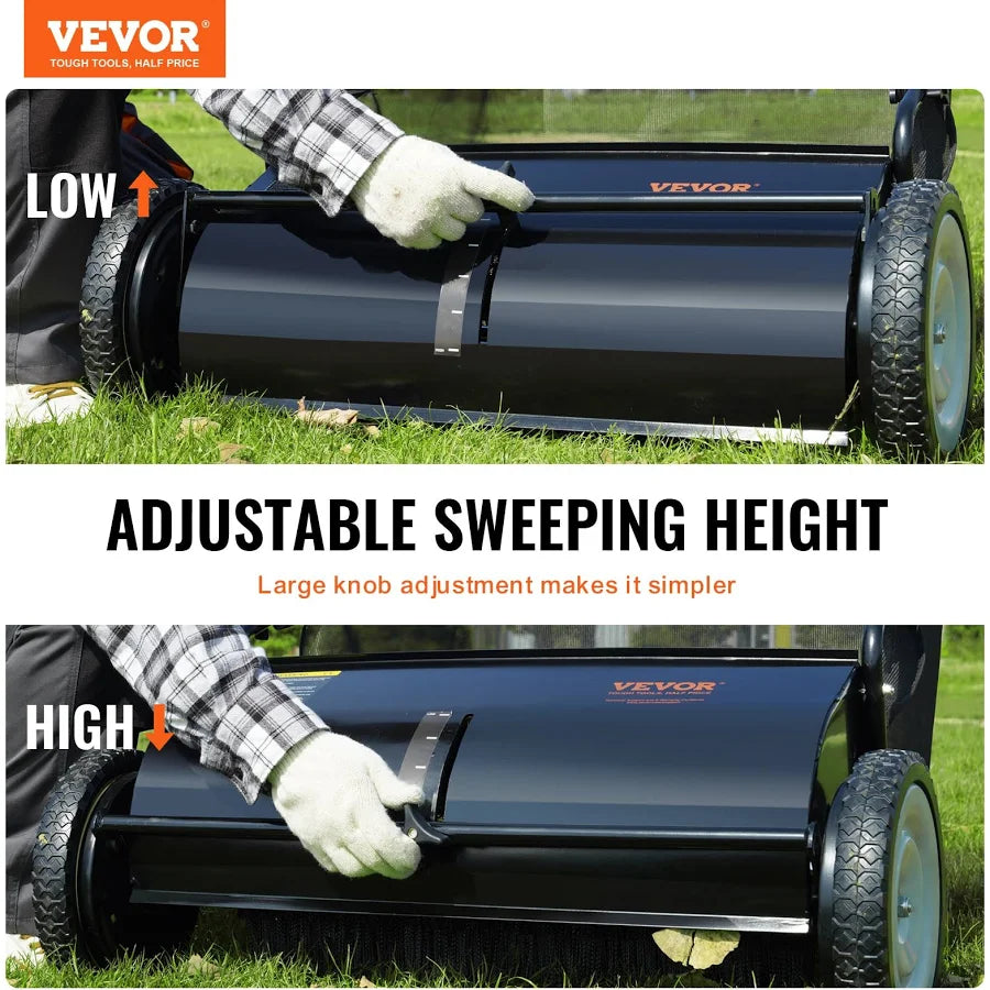 Push Lawn Sweeper 26-Inch Leaf and Grass Collector