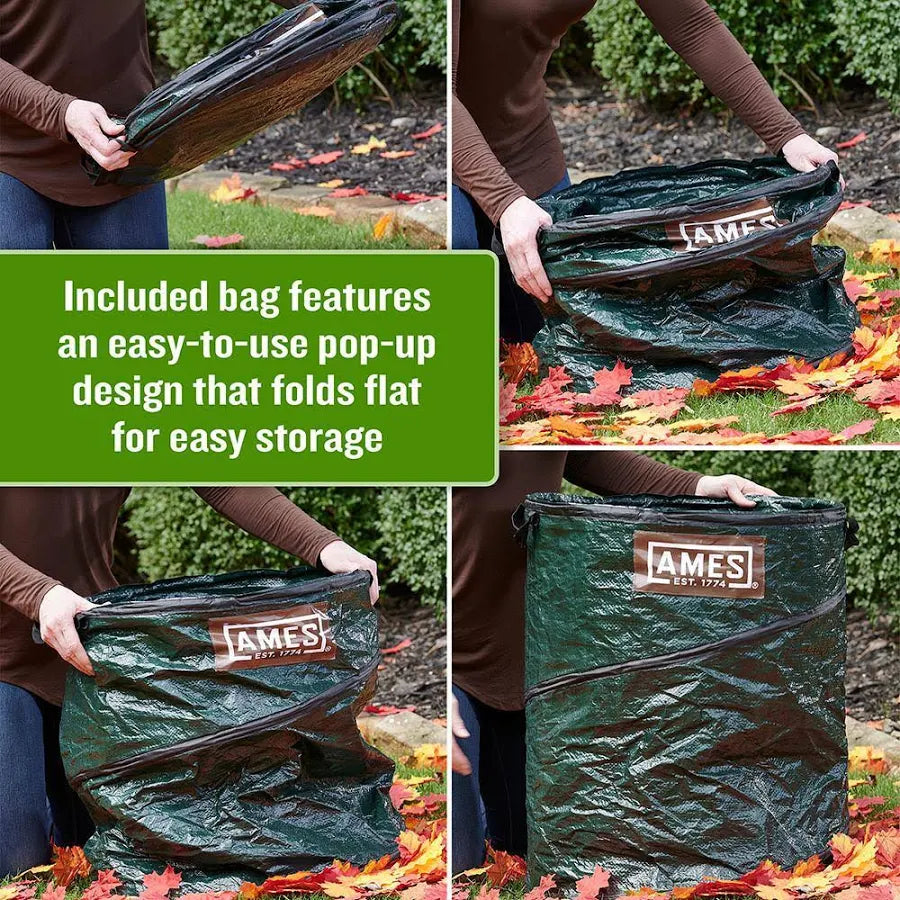 Leaf Collecting Tool Set with Garden Claws and Collapsible Garden Waste Bag for Leaves, Mulch, and Debris