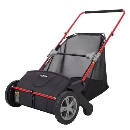 21-inch Push Lawn Sweeper, Heavy Duty Manual Leaf & Grass Collector with 3.5 Cu. ft. Large Hopper Bag, Adjustable Height Spinning Brushes for Yard,