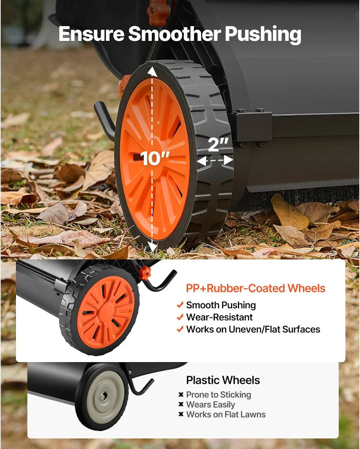 Push Lawn Sweeper 26 in Leaf & Grass Collector with 7 cu. ft. Hopper Bag
