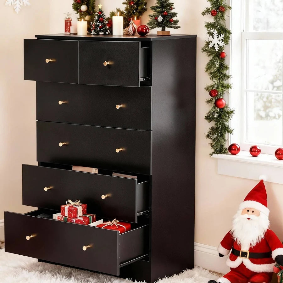 4 Drawer Dresser with LED Lights and Charging Station Wide Chest of 4 Drawers with Visible Top Drawer
