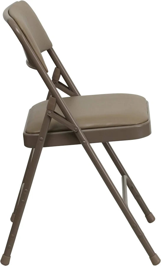 Curved Triple Braced Double Hinged Vinyl Metal Folding Chair