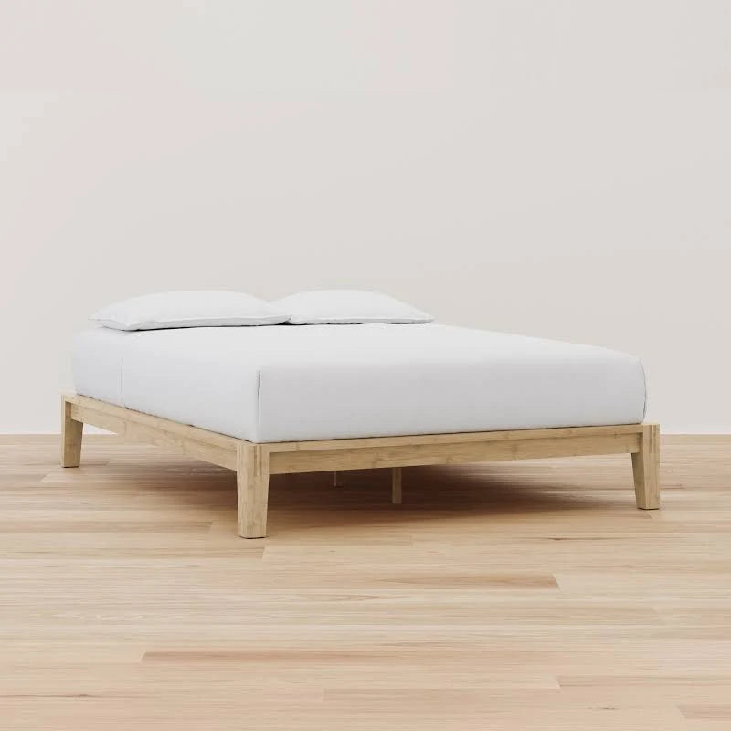Bamboo Platform Bed Frame Floating Center Support Legs
