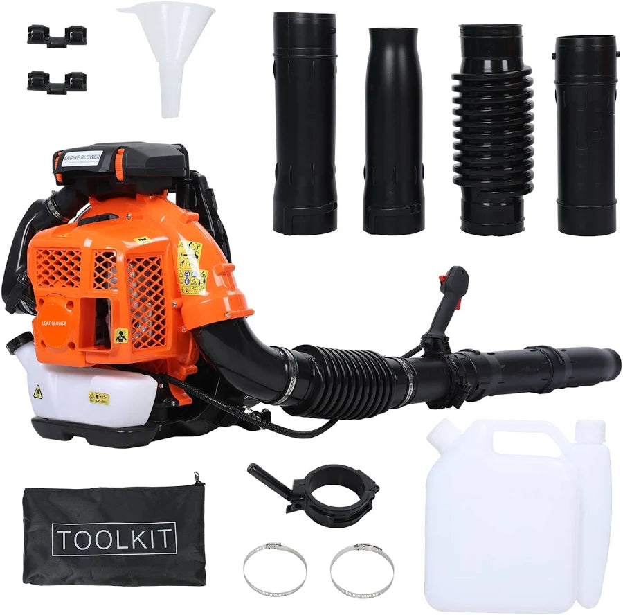 80cc Backpack Gas Leaf Blower with Up to 900 CFM Air Volume
