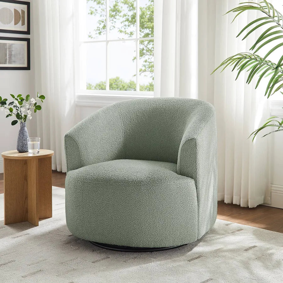 Boucle Swivel Accent Chair