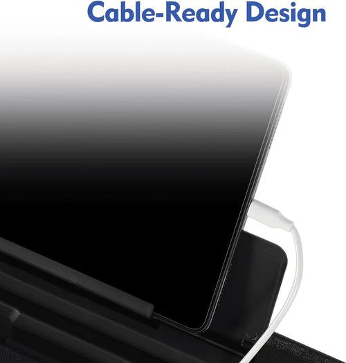 (2 pack) 26 in Adjustable Height Personal Folding Table with Cupholder and Tablet Holder, Black
