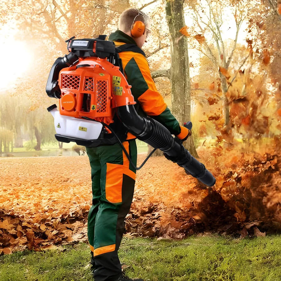 80cc Backpack Gas Leaf Blower with Up to 900 CFM Air Volume