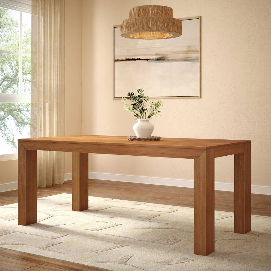 72 Inch Modern Dining Table Solid Wood Rectangular Dining Table for Kitchen/Dining Room
