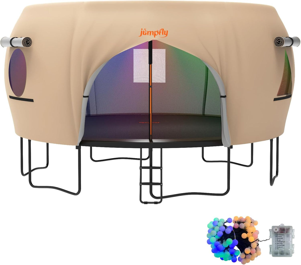 14FT Trampoline Club House Tent Cover with Zipper Door & Screen Windows